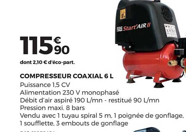 compresseur coaxial 6 l start'air