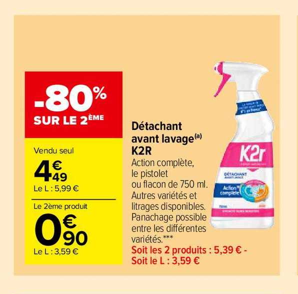 détachant avant lavage k2r