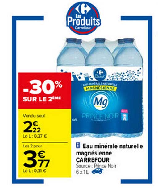 eau minérale naturelle magnésienne carrefour