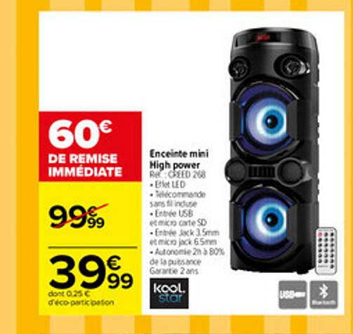 enceinte mini high power kool star