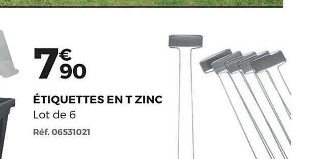 étiquettes En T Zinc