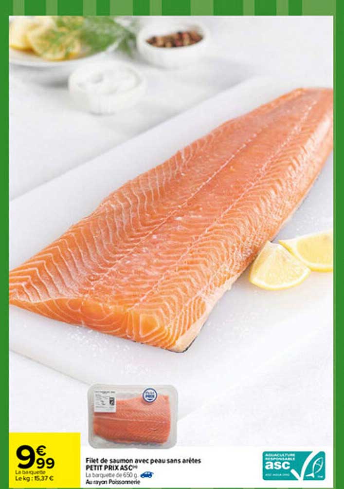 filet de saumon avec peau sans arêtes petit prix asc
