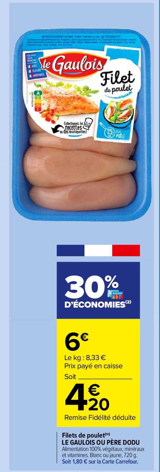 filets de poulet le gaulois ou père dodu