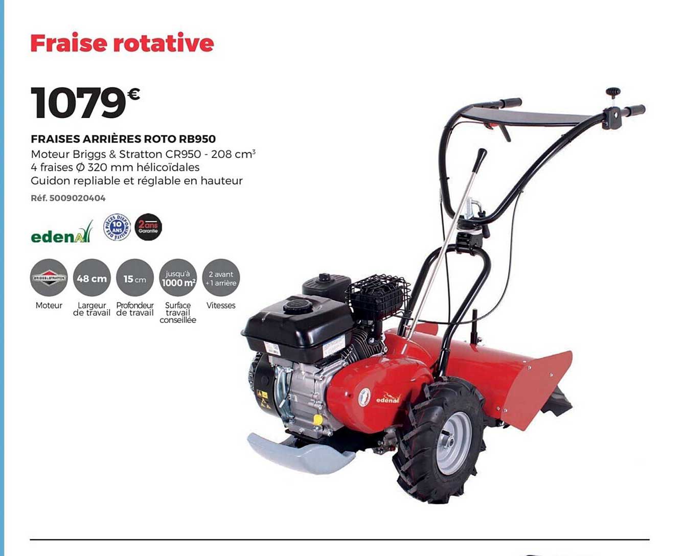 fraises arrière roto rb950 edena