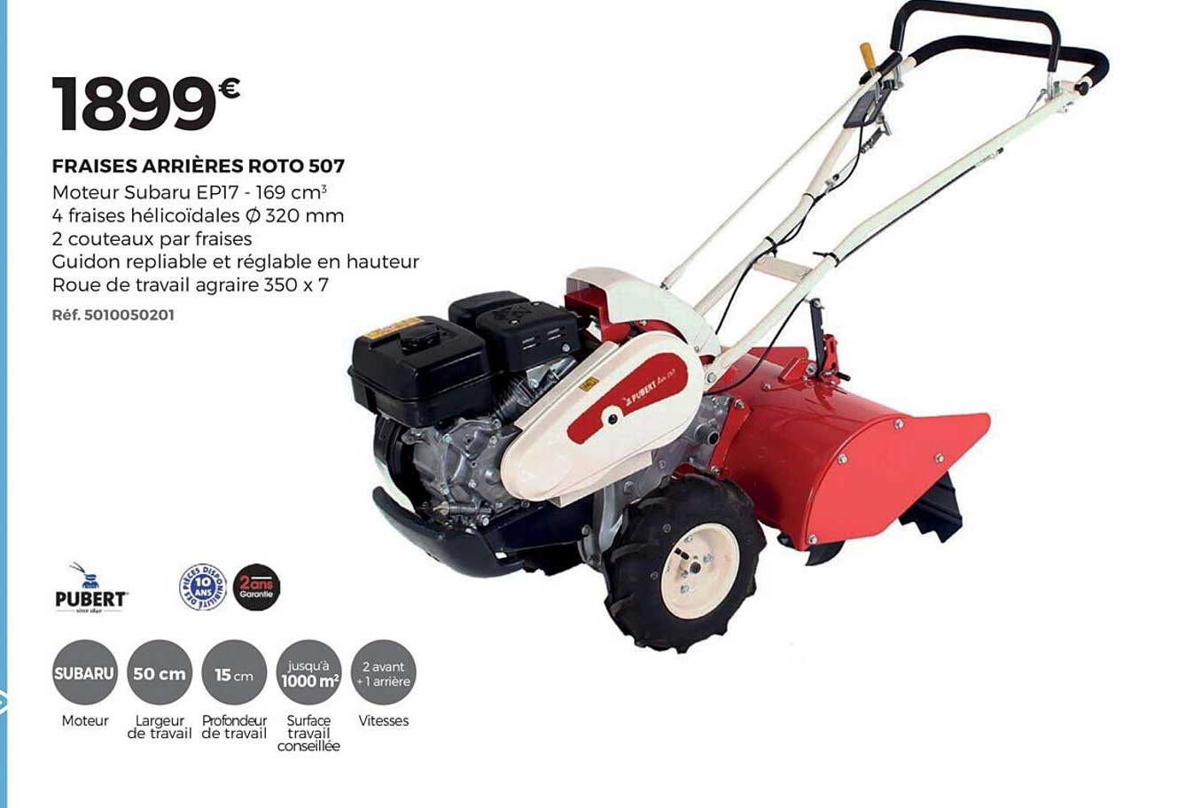 fraises arrières roto 507 pubert