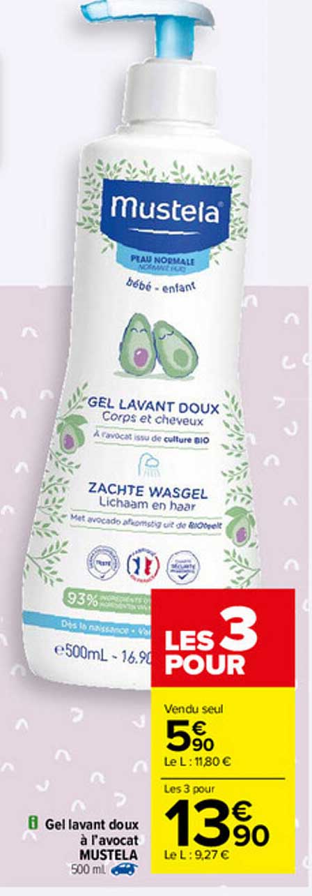 Gel Lavant Doux à L'avocat Mustela