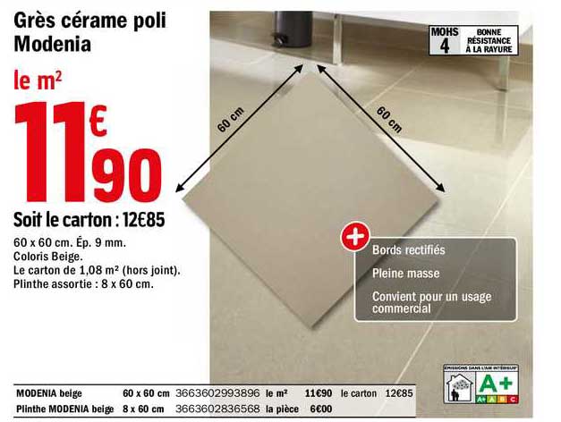 grès cérame poli modenia