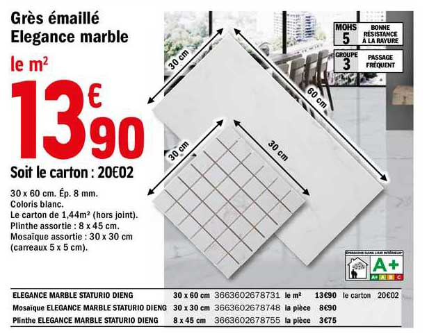 grès émaillé élégance marble