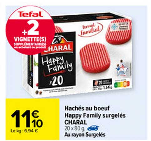 Hachés Au Bœuf Happy Family Surgelés Charal