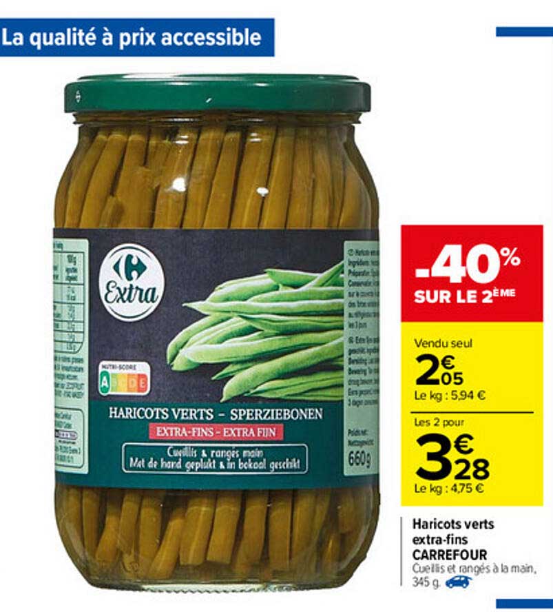 haricots verts extra-fins carrefour