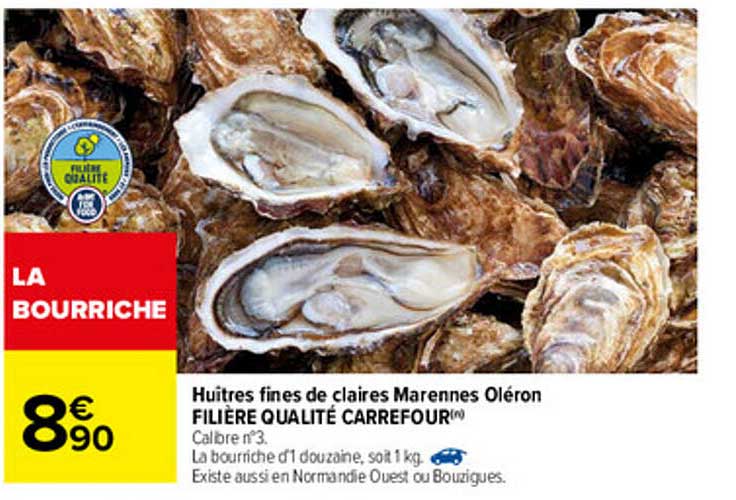 huîtres fines de claires marennes oléron filière qualité carrefour