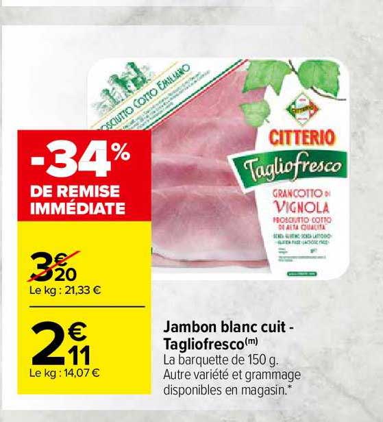 Jambon Blanc Cuit-tagliofresco