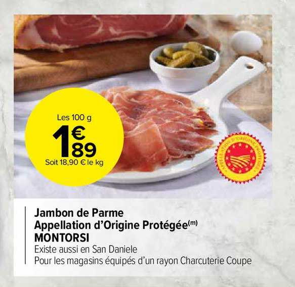 jambon de parme appellation d'origine protégée montorsi