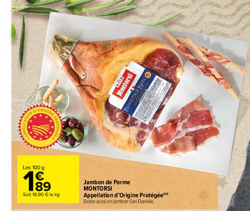 jambon de parme montorsi appellation d'origine protégée