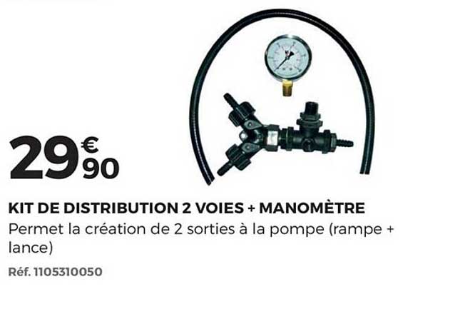 Kit De Distribution 2 Voies + Manomètre