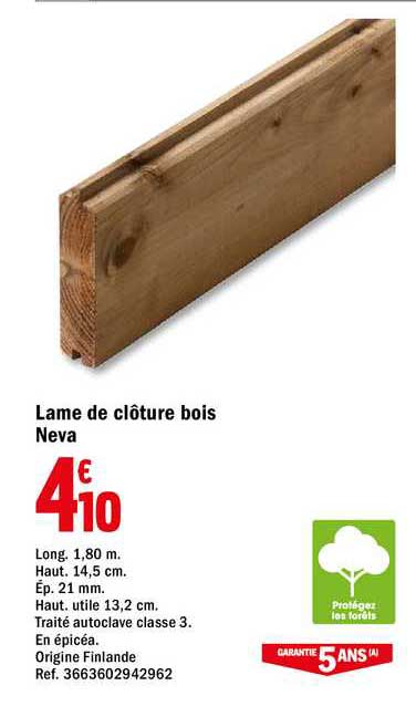 Lame De Clôture Bois Neva