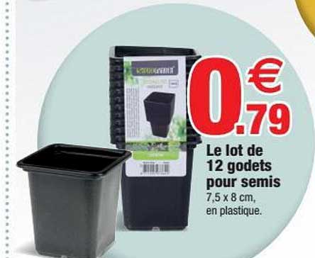 le lot de 12 godets pour semis