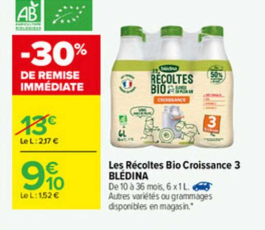 les récoltes bio croissance 3 blédina