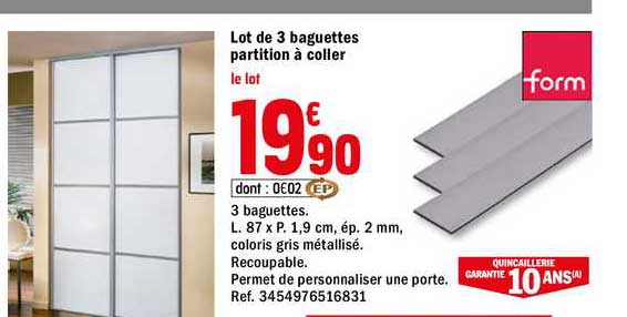 lot de 3 baguettes partition à coller