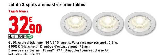 Lot De 3 Spots à Encastrer Orientables