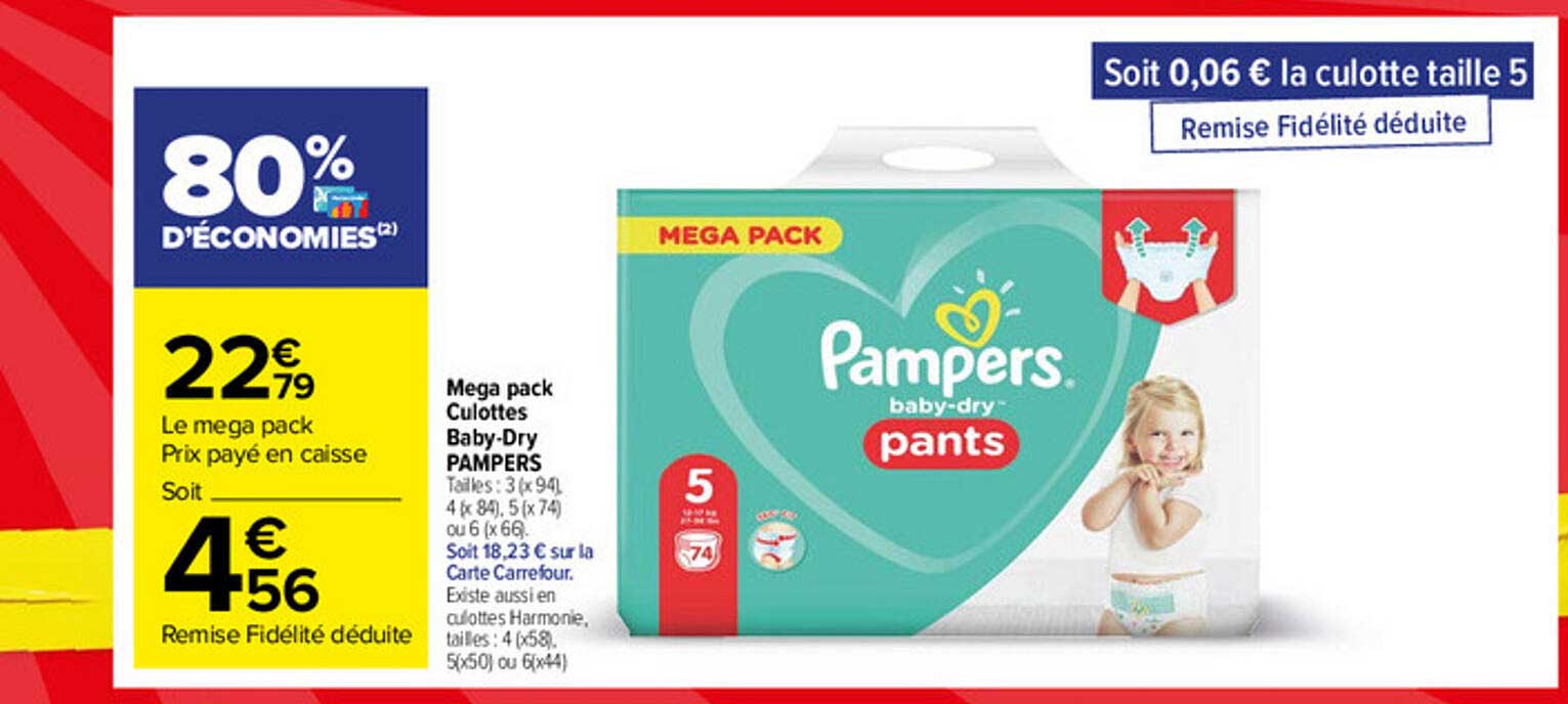 mega pack culottes baby-dry pampers