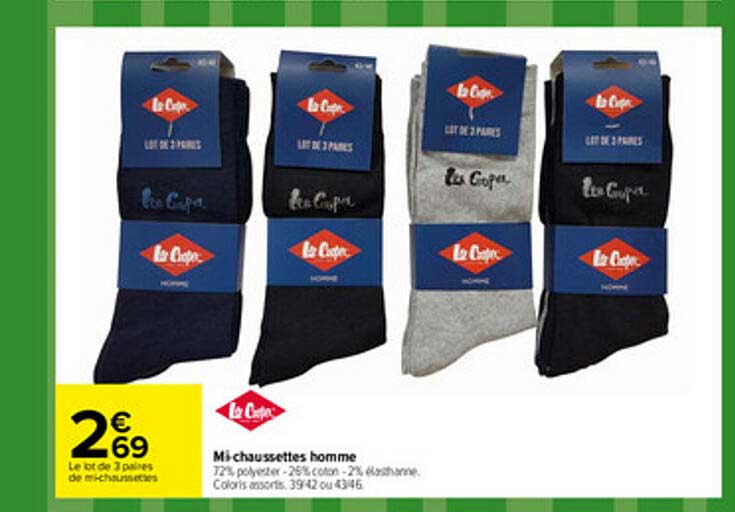 mi-chaussettes homme lee cooper