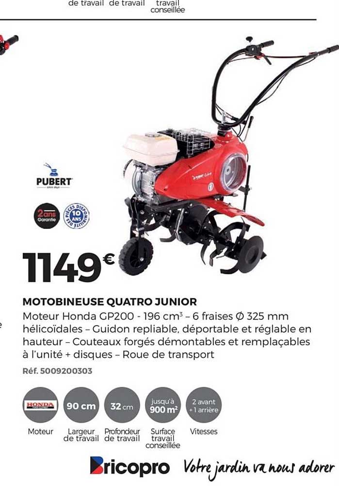 Motobineuse Quatro Junior Pubert