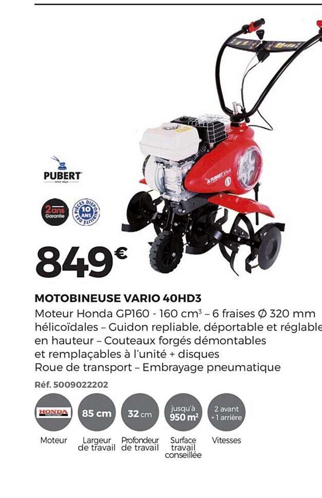 motobineuse vario 40hd3 pubert