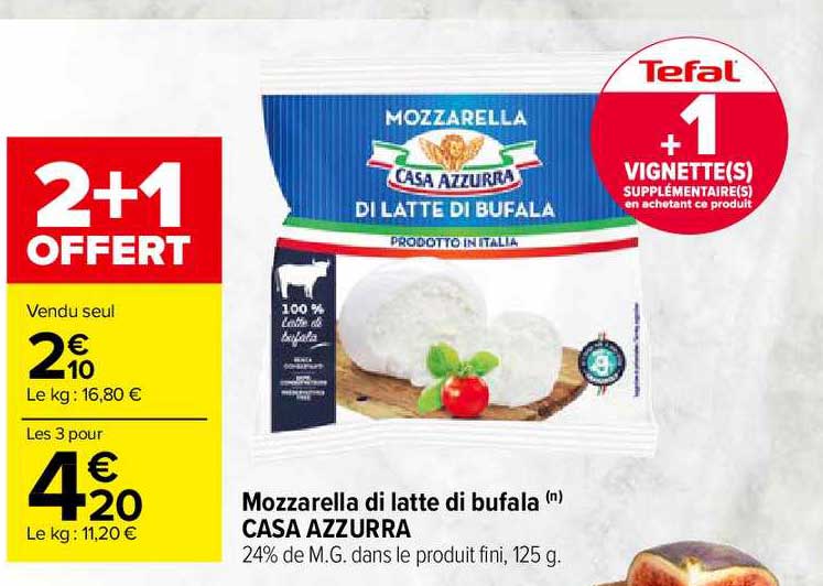 mozzarella di latte di bufala casa azzurra