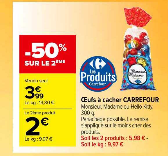 oeufs à cacher carrefour
