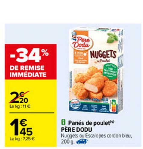 panés de poulet père dodu