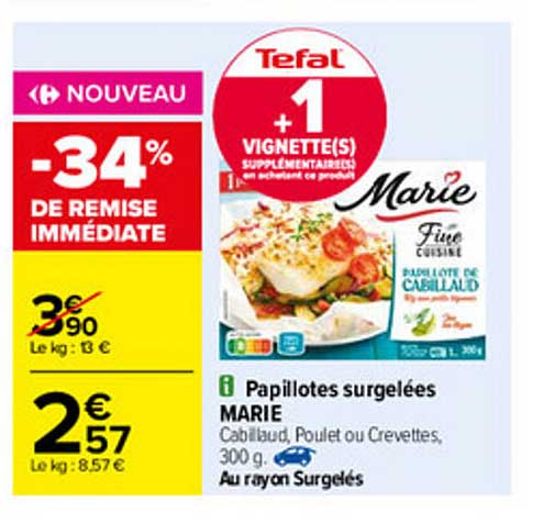 papillotes surgelées marie