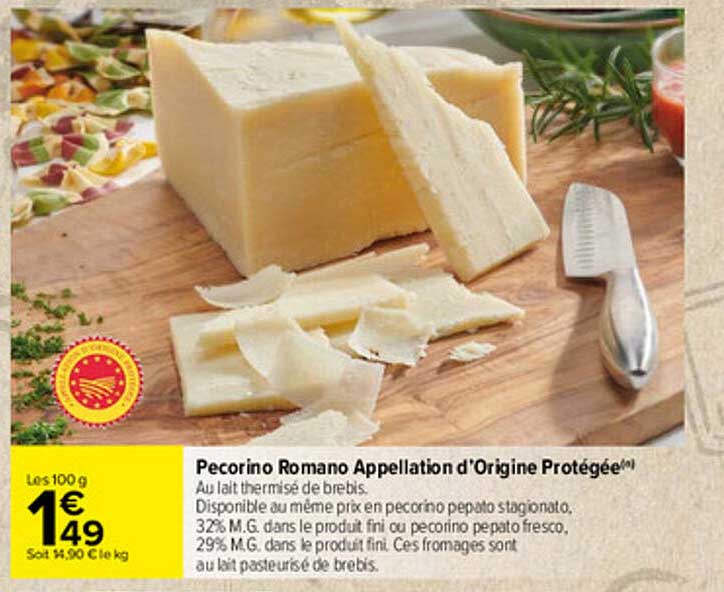 pecorino romano appellation d'origine protégée