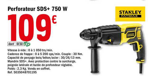 perforateur sds+ 750 w stanley fatmax