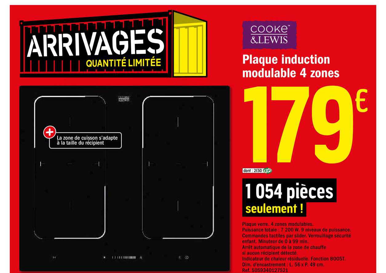 plaque induction modulable 4 zones cooke & lewis