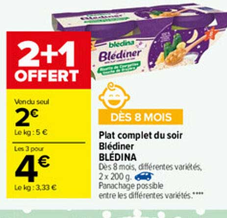 plat complet du soir blédiner blédina