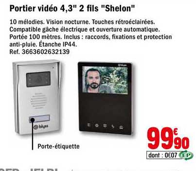 portier vidéo 4,3" 2 fils "shelon"