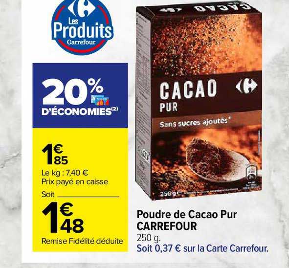 Poudre De Cacao Pur Carrefour