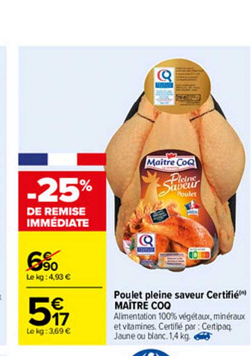 poulet pleine saveur certifié maître coq