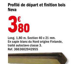 profilé de départ et finition bois neva