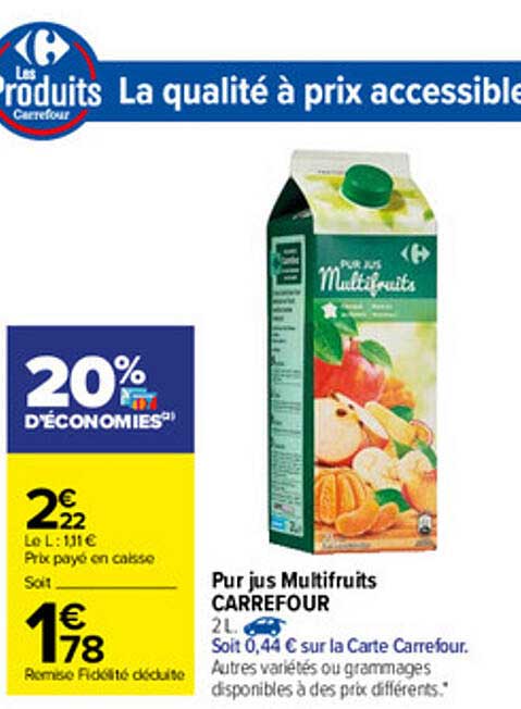 Pur Jus Multifruits Carrefour