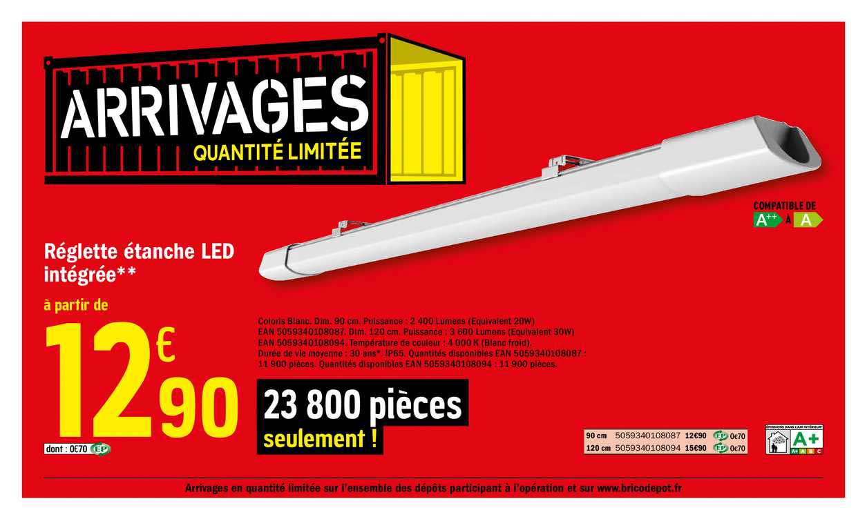 Réglette étanche Led Intégrée