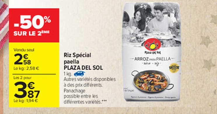 riz spécial paella plaza del sol
