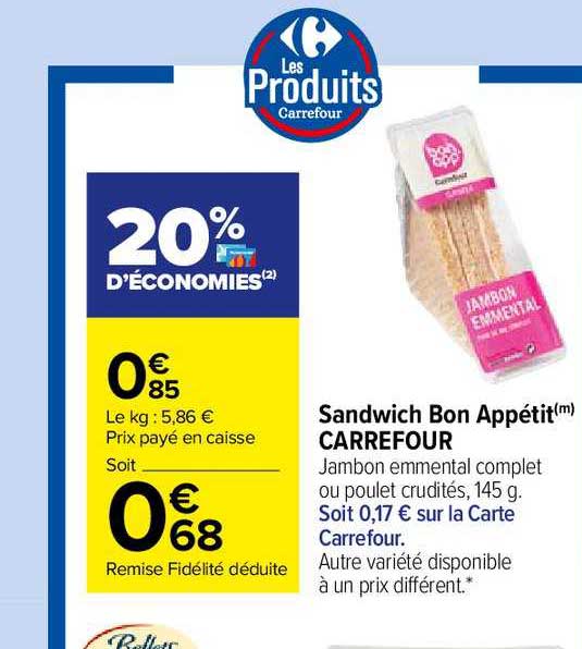 Sandwich Bon Appétit Carrefour