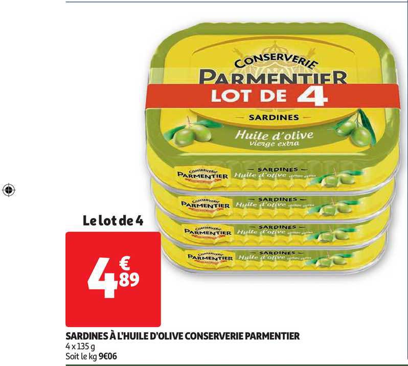 sardines à l'huile d'olive conserverie parmentier