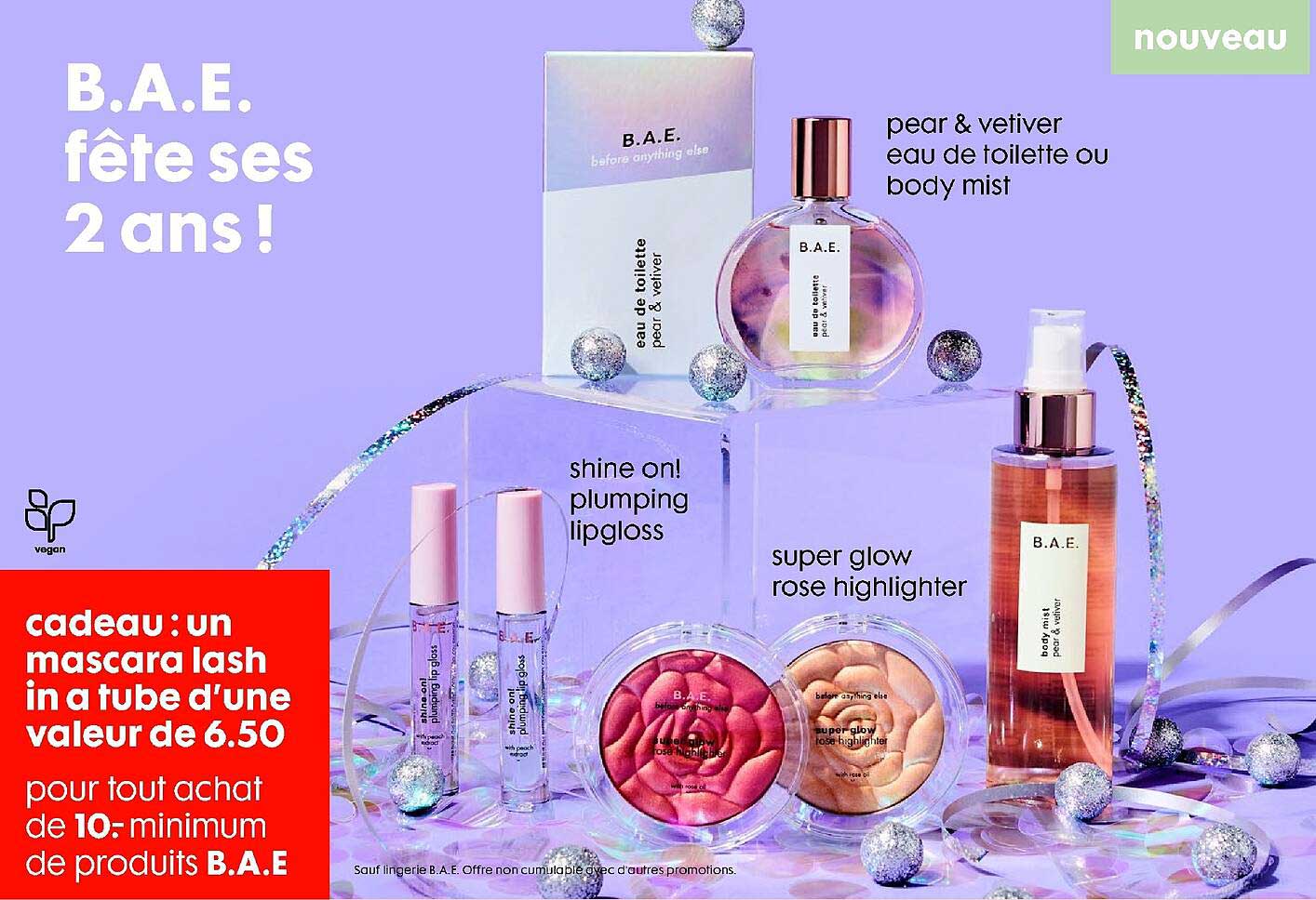 shine on! plumping lipgloss, pear & vetiver eau de toilette ou body mist, super glow rose highlighter