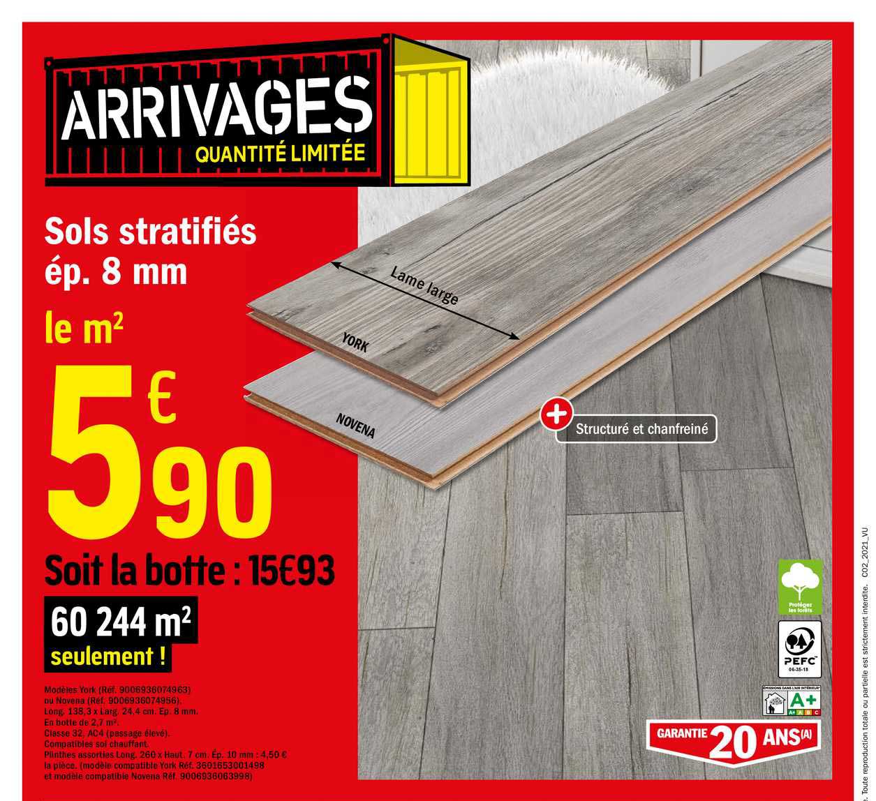 sols stratifiés ép. 8mm