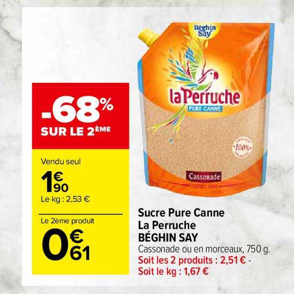 sucre pure canne la perruche béghin say