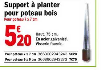 Support à Planter Pour Poteau Bois