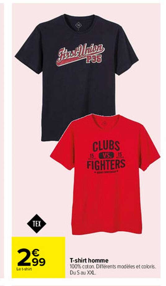 t-shirt homme tex